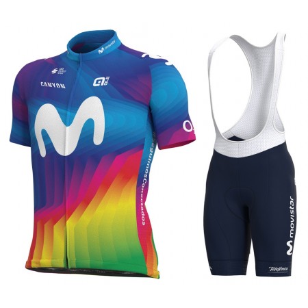 Combinaison Cycliste + Cuissard à Bretelles 2021 Movistar Team N004